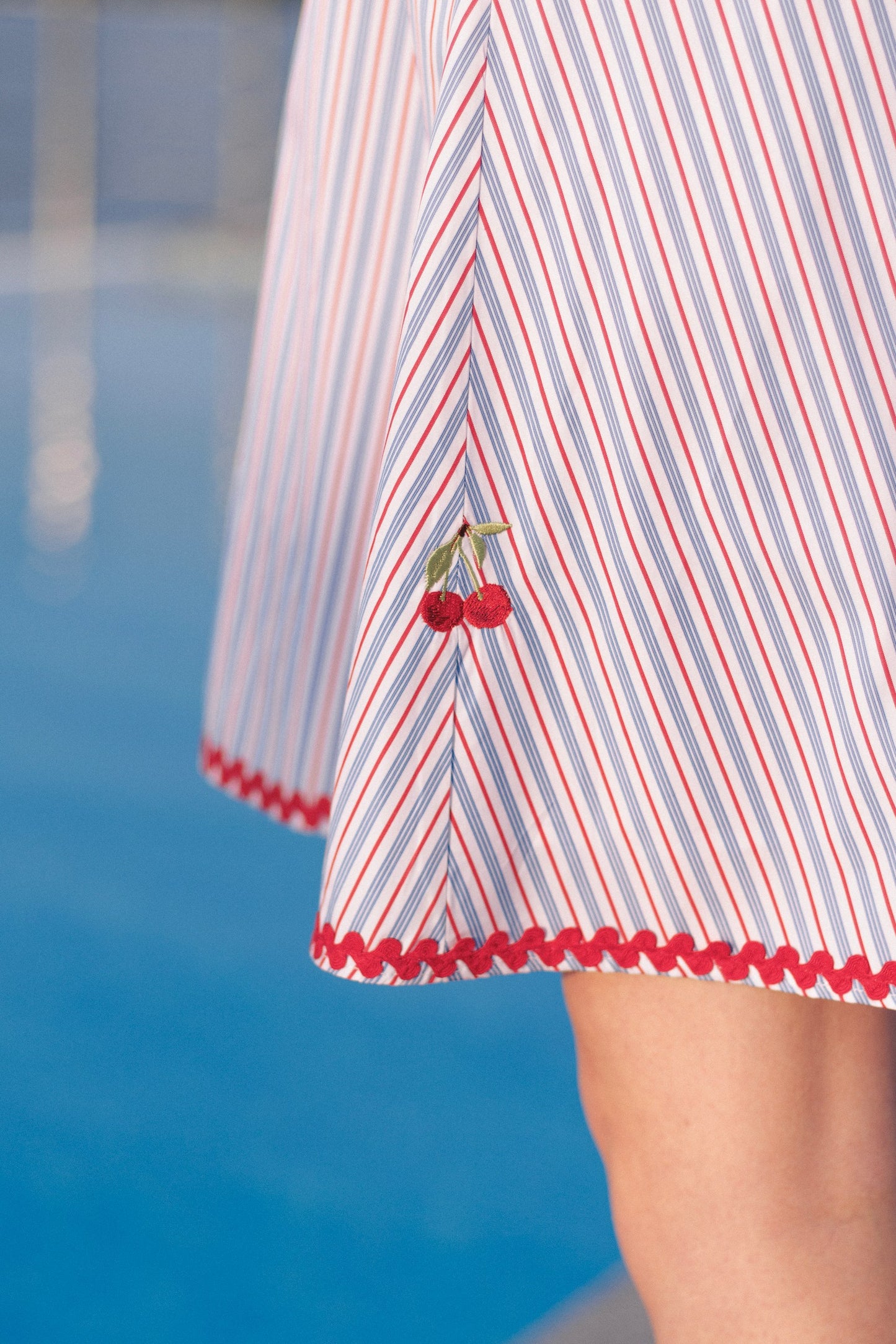 Summer Red-Striped Mini Dress