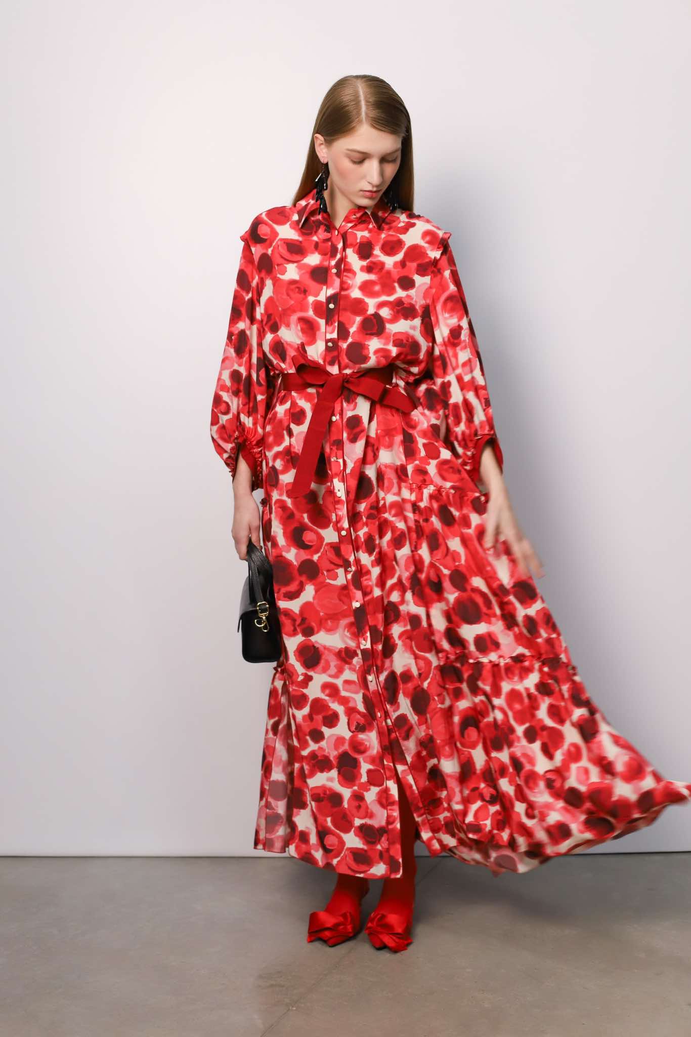 Red maxi dress
