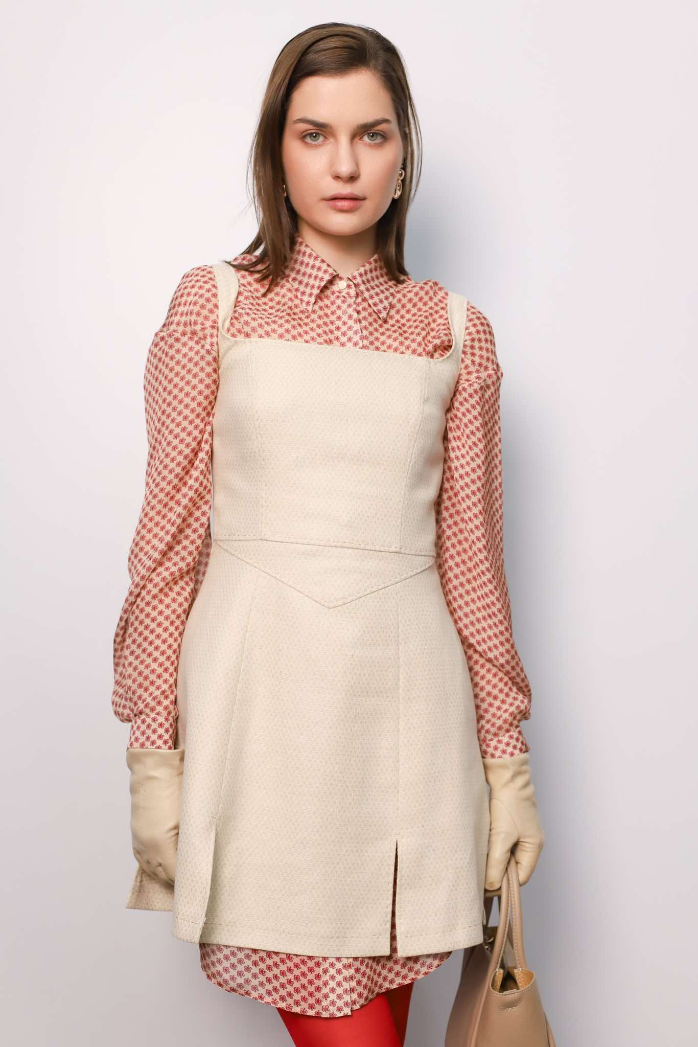 Beige mini dress