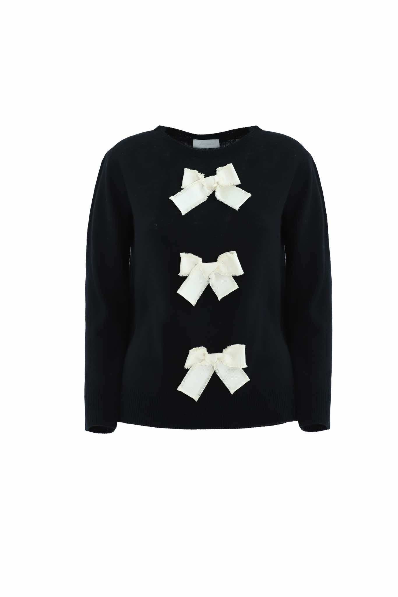 Black sweater with bows