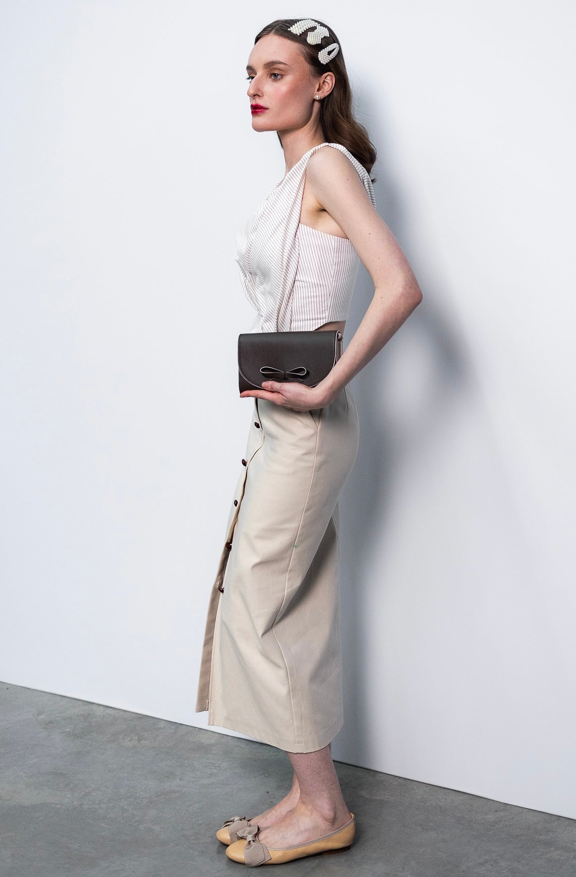 Soft Button Midi Dress