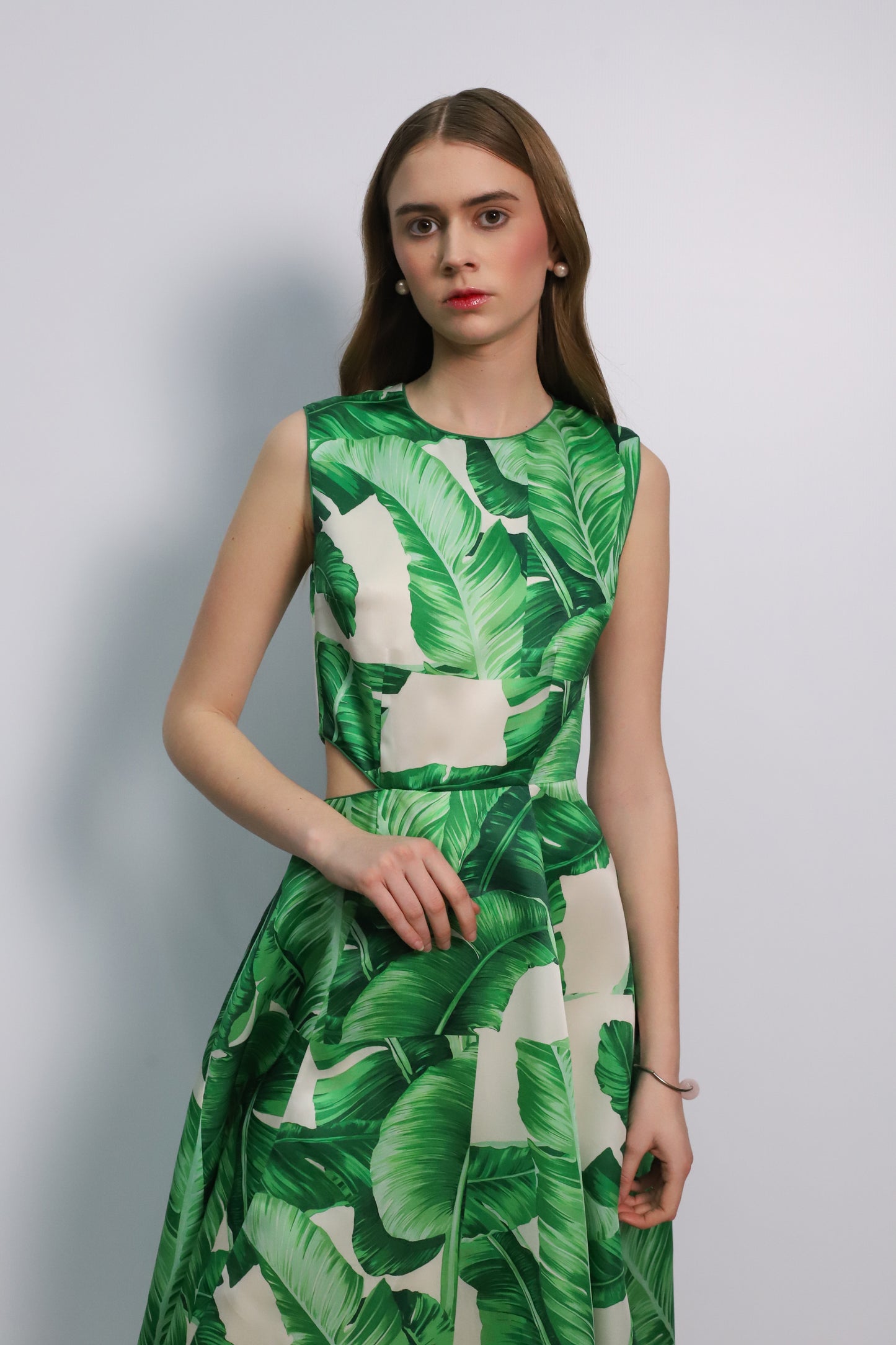 Palm Leaf Midi Dress