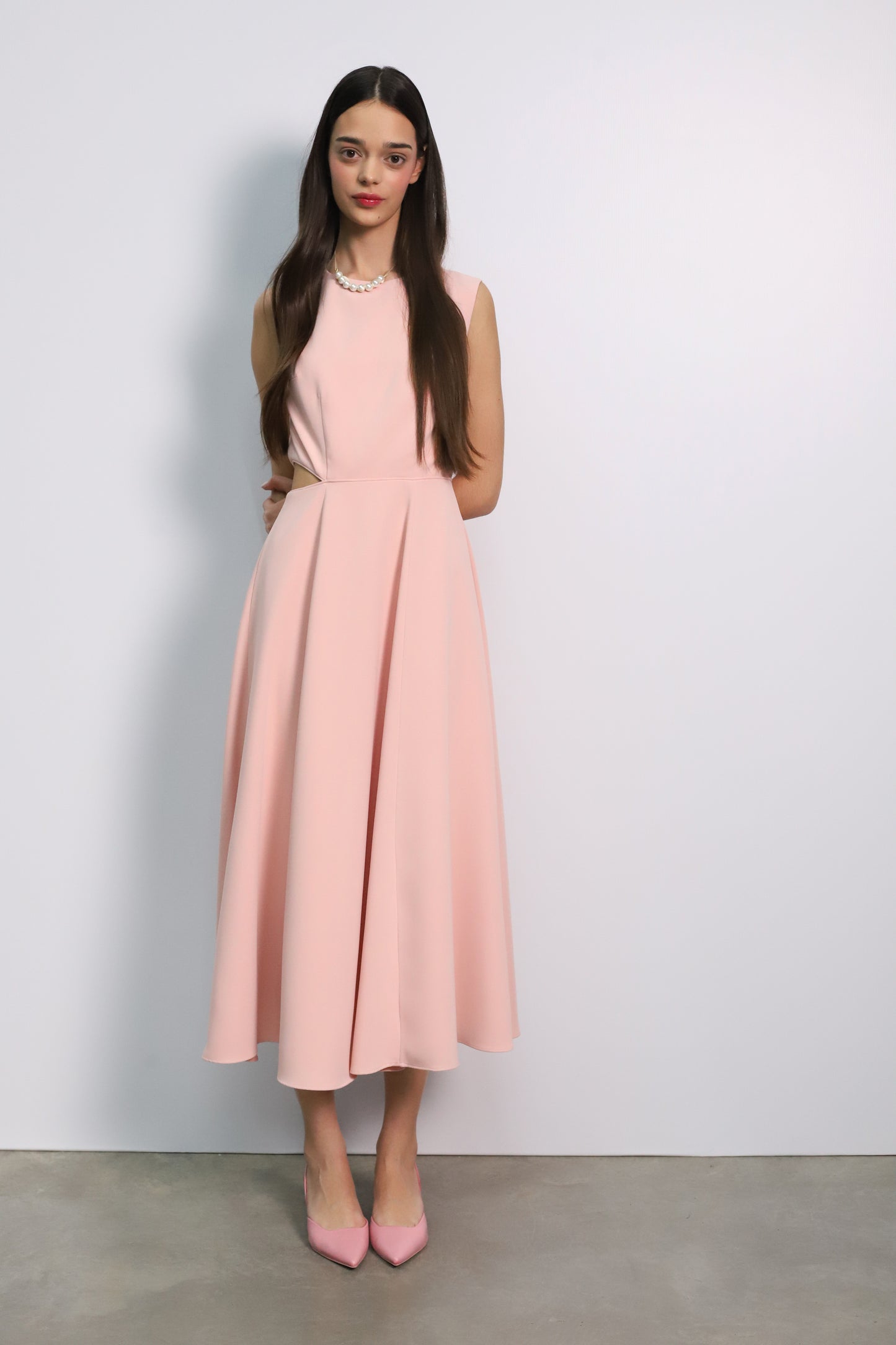 Soft Petal Midi Dress