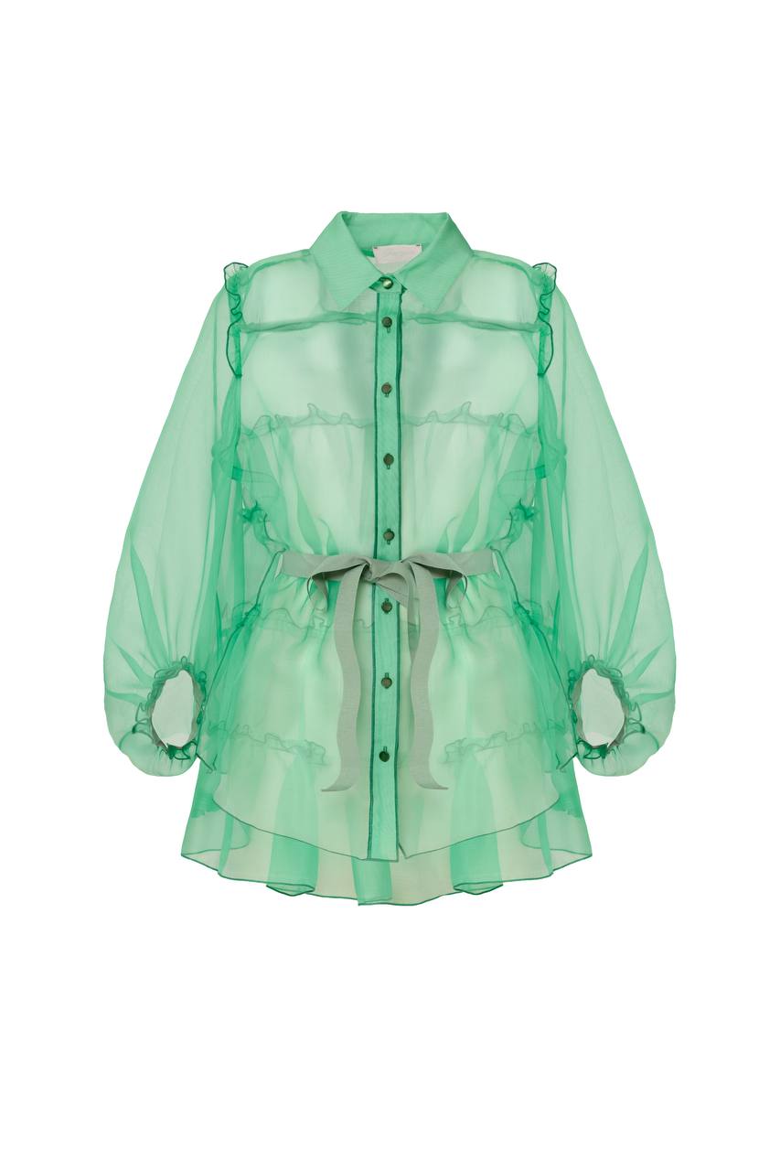 Emerald Veil Blouse