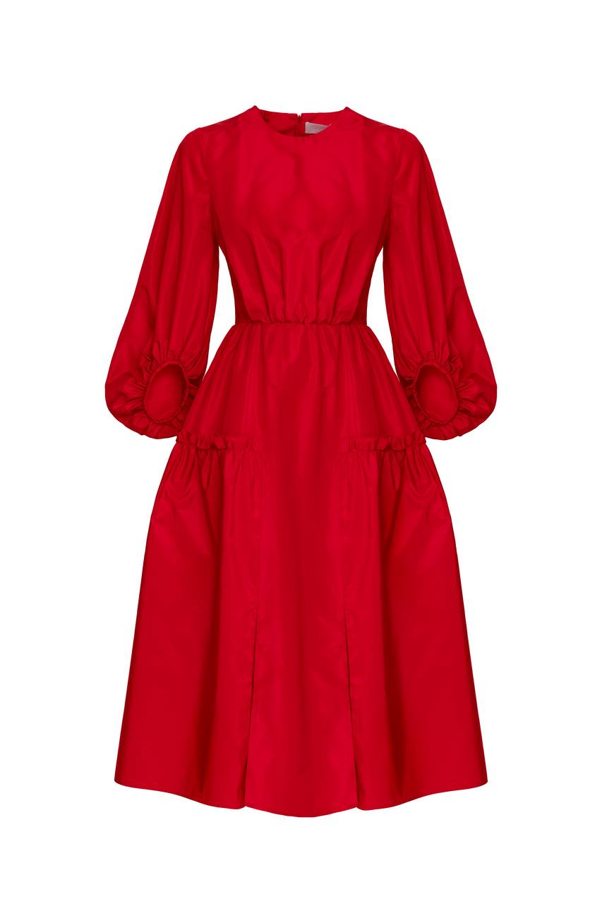 Aurora Red Midi Dress