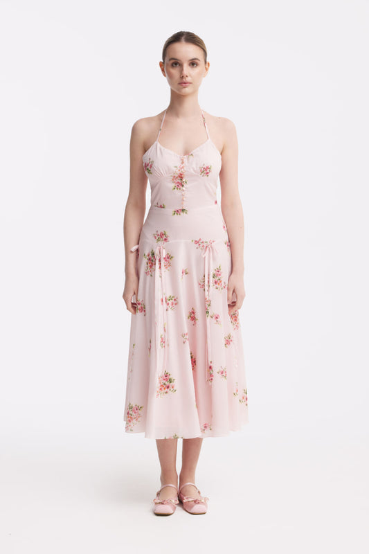 Rosalie Floral Halter Midi Dress