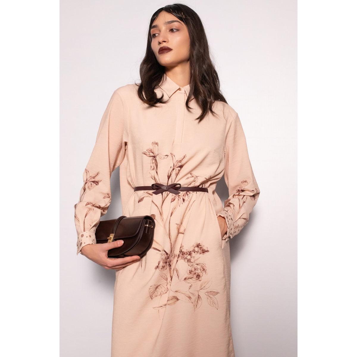 Rosalie Blush Floral Midi Dress