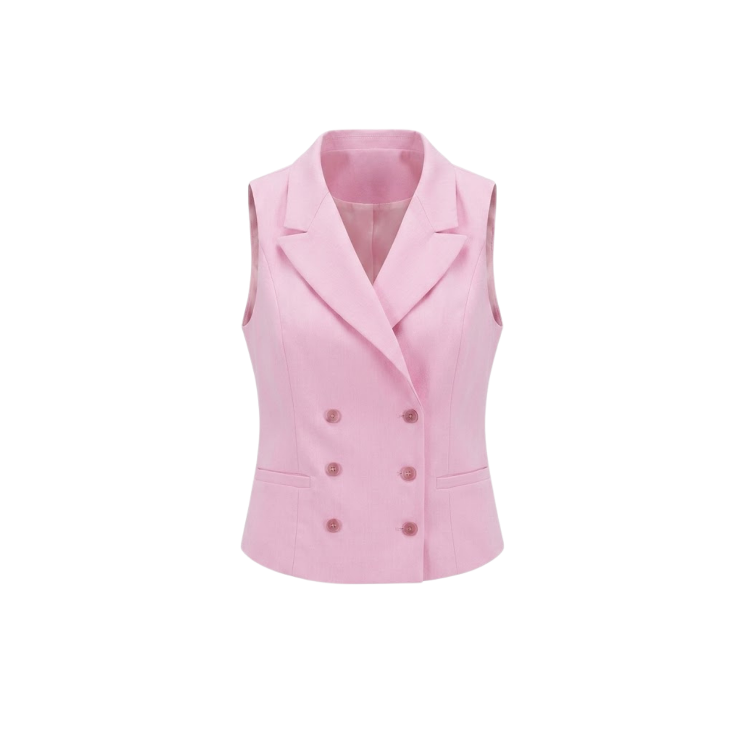 Peony Pink Buttoned Vest