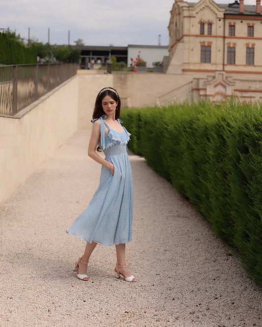 Blue midi dress