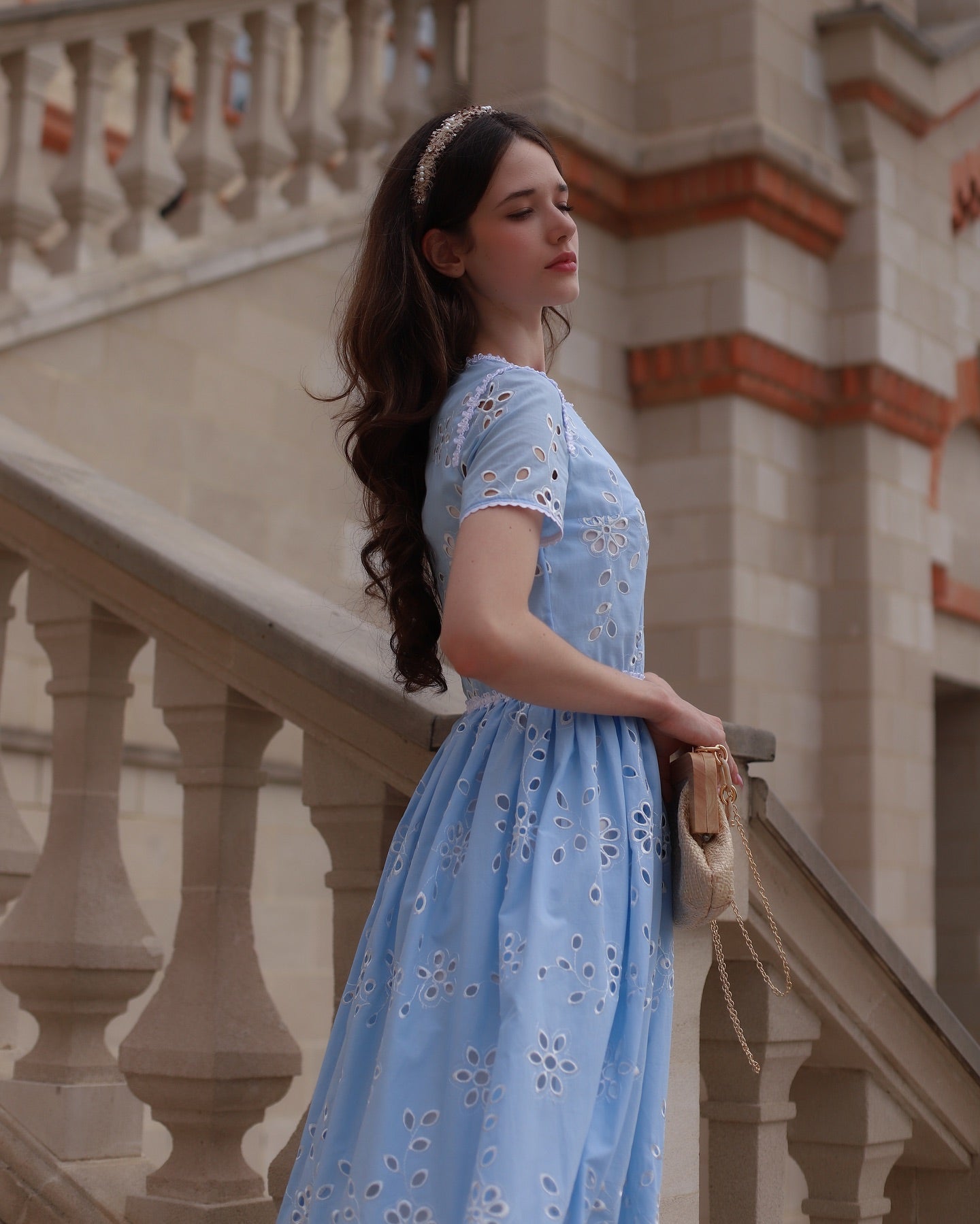 Blue midi summer dress