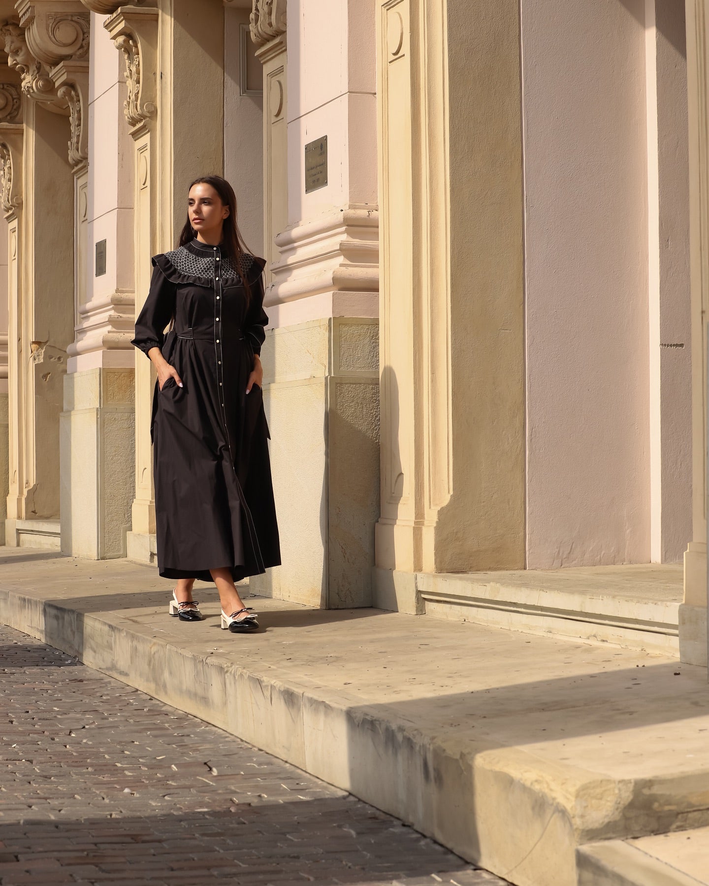 Black midi dress