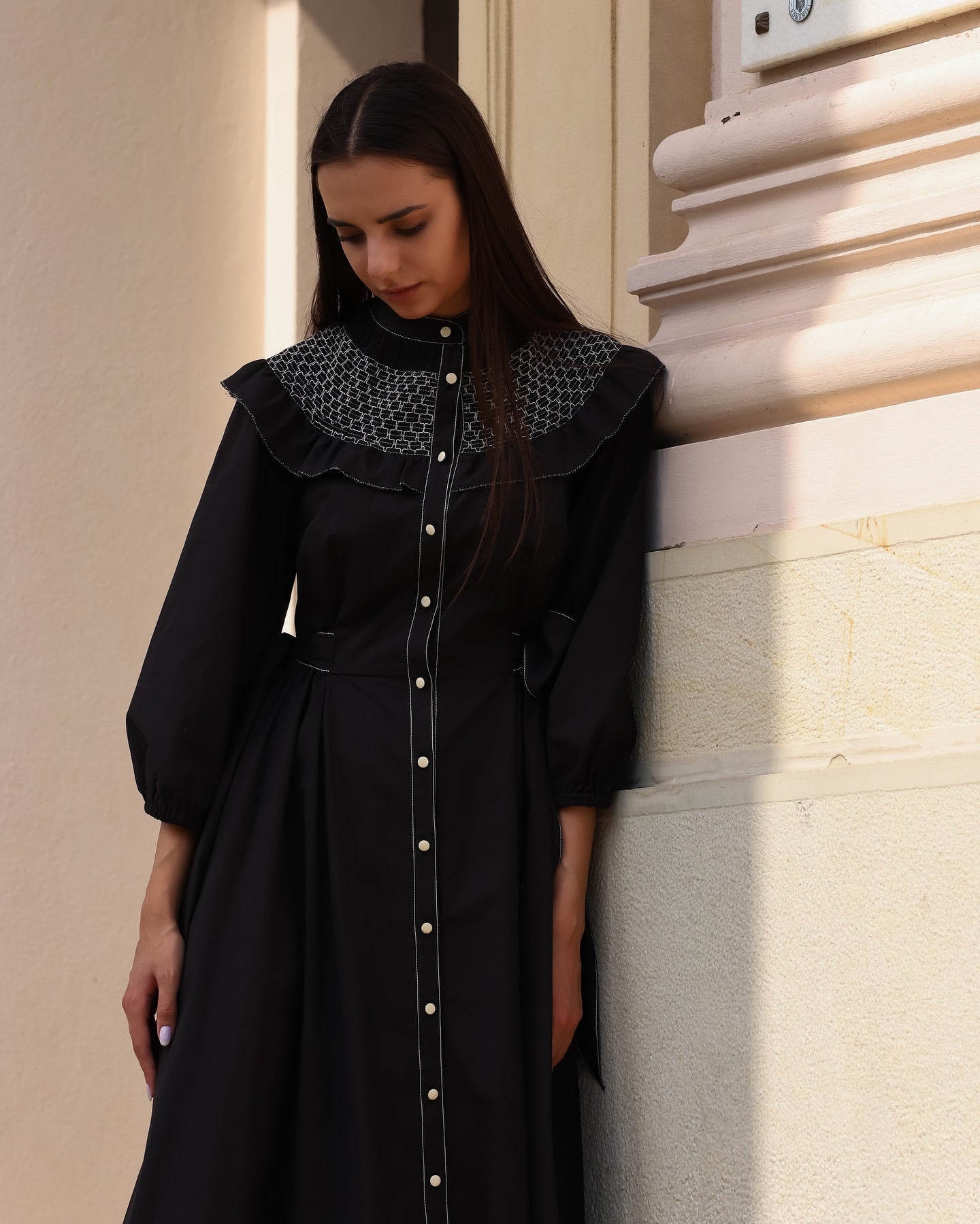 Black midi dress