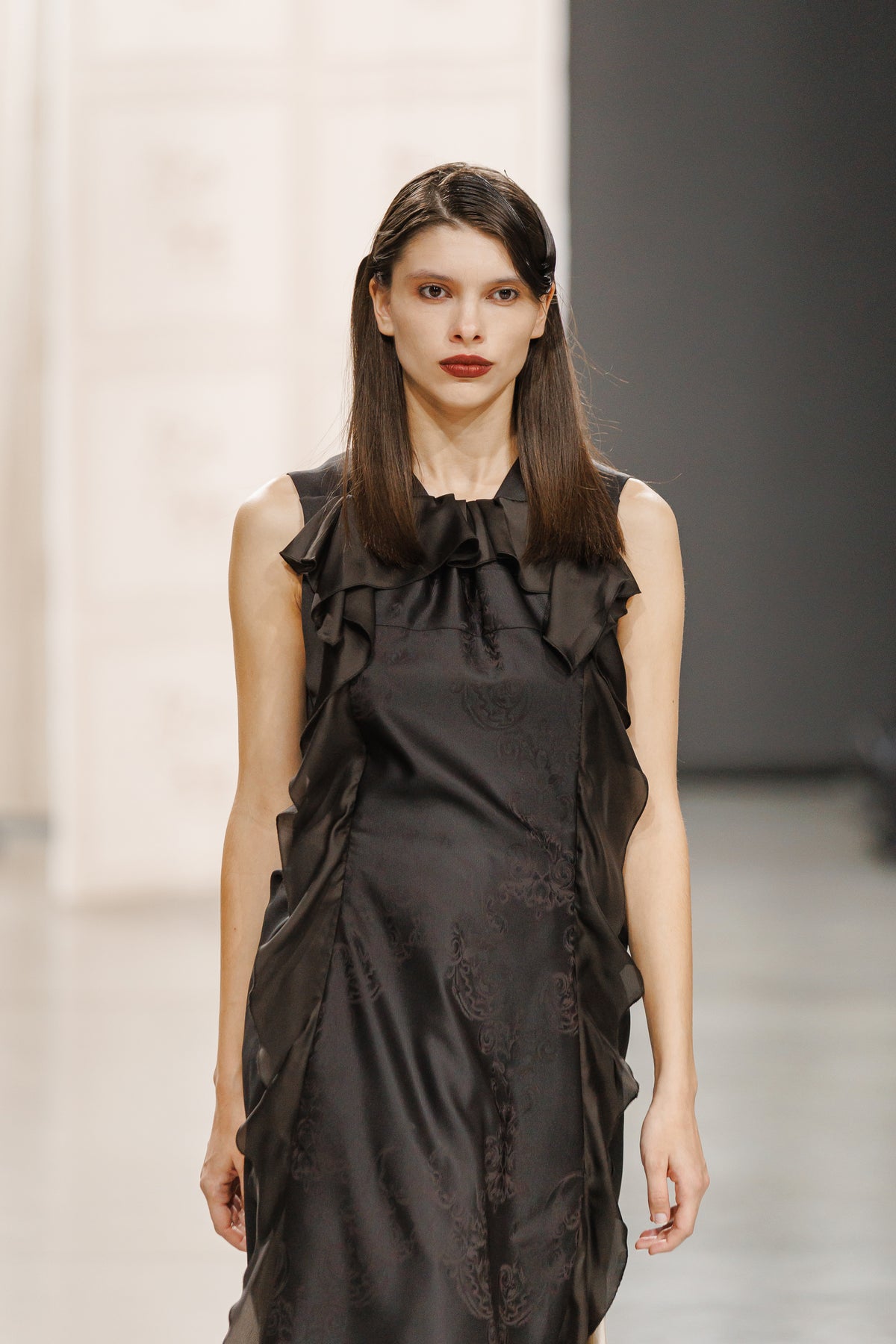 Noelle Black Ruffle Dress