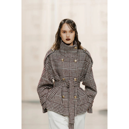 Vivienne Houndstooth Belted Jacket