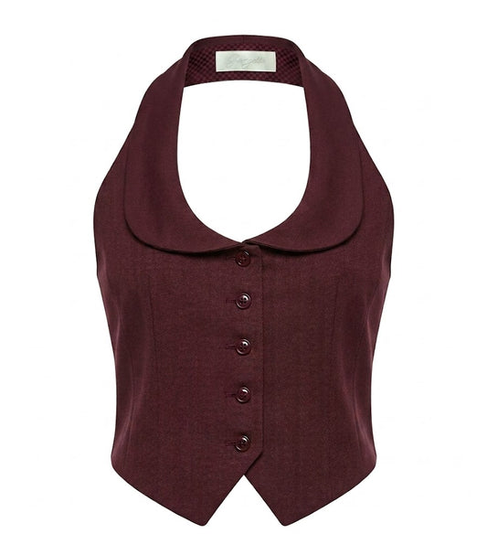 Burgundy Bloom Tailored Vest