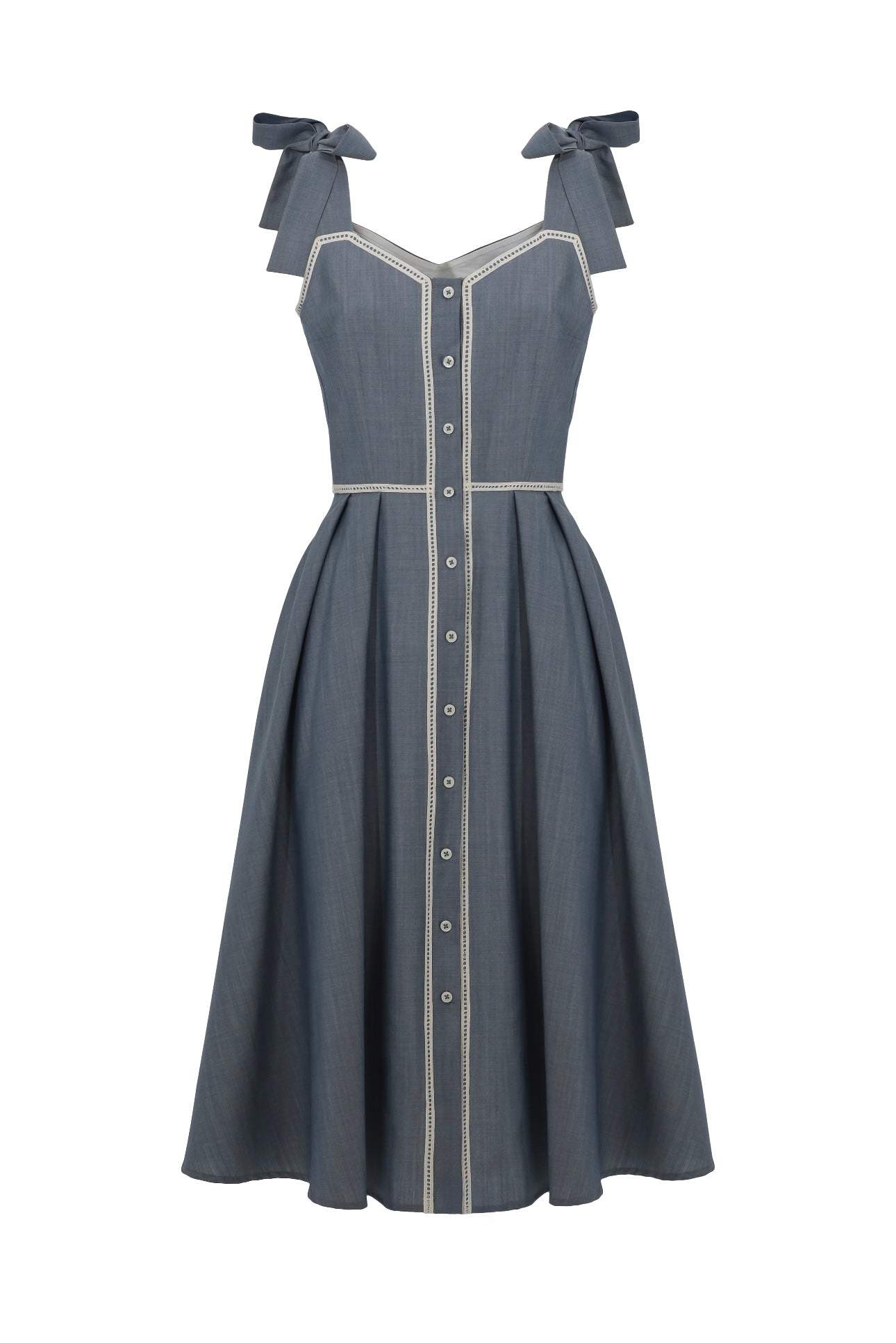 Pastel Elegant Linen Midi Dress