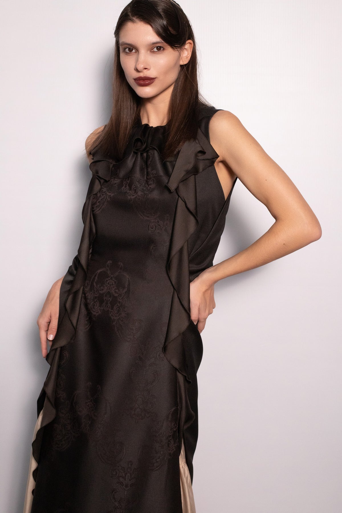 Noelle Black Ruffle Dress