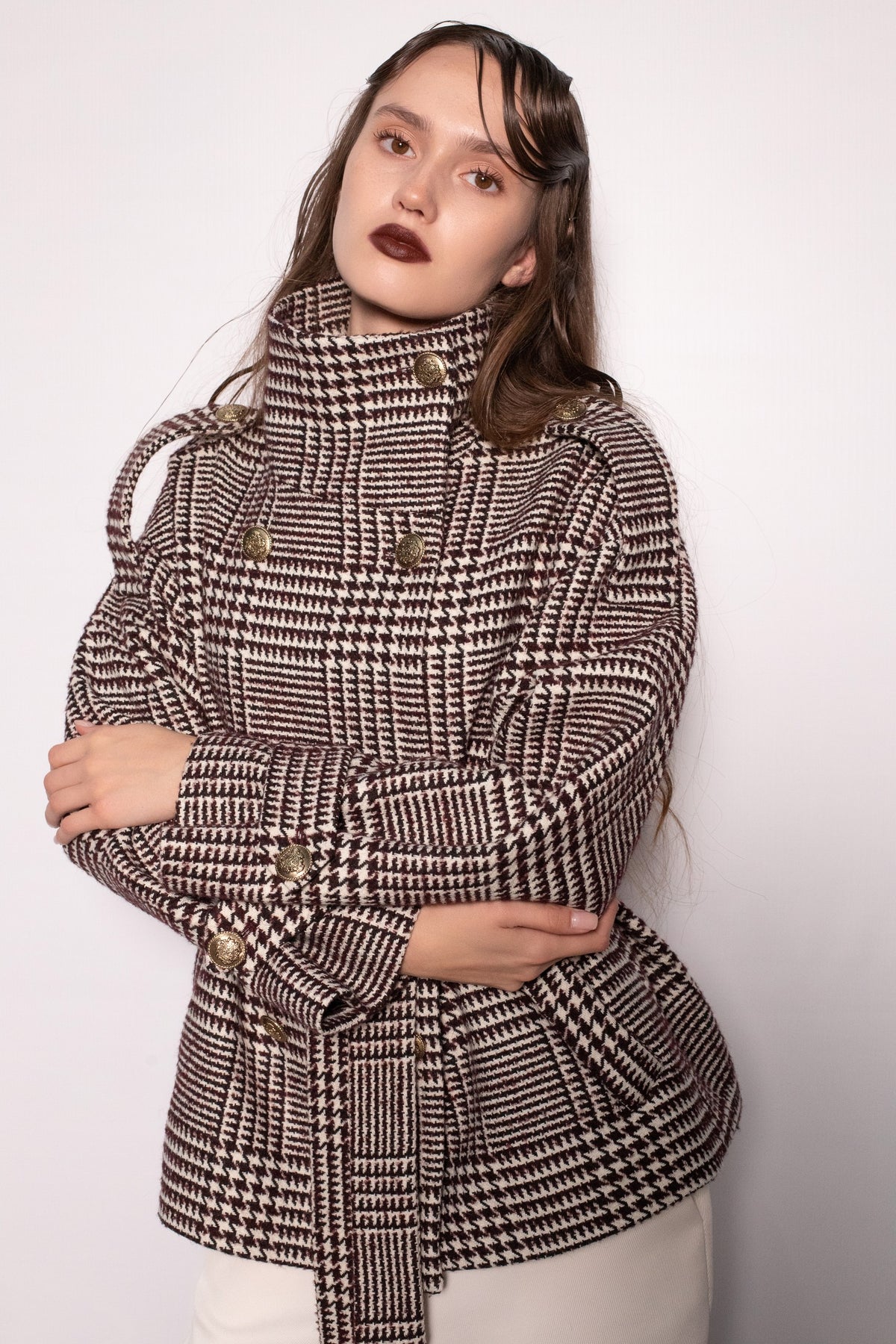 Vivienne Houndstooth Belted Jacket