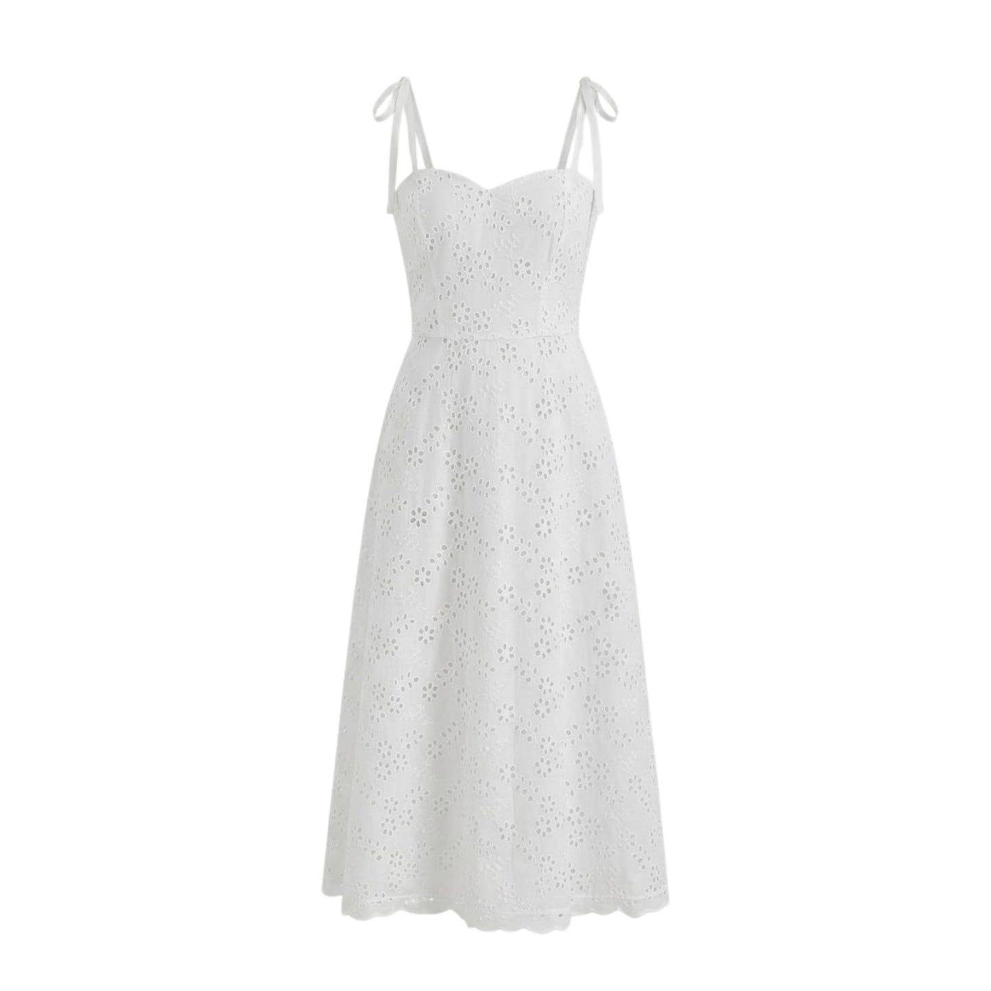 Romantic Broderie Anglaise Sundress with Sweetheart Neckline