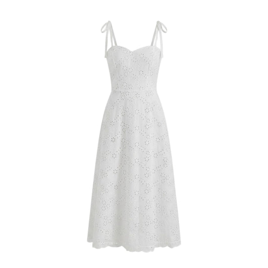 Romantic Broderie Anglaise Sundress with Sweetheart Neckline