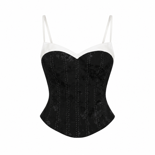 Elara Black Corset Top
