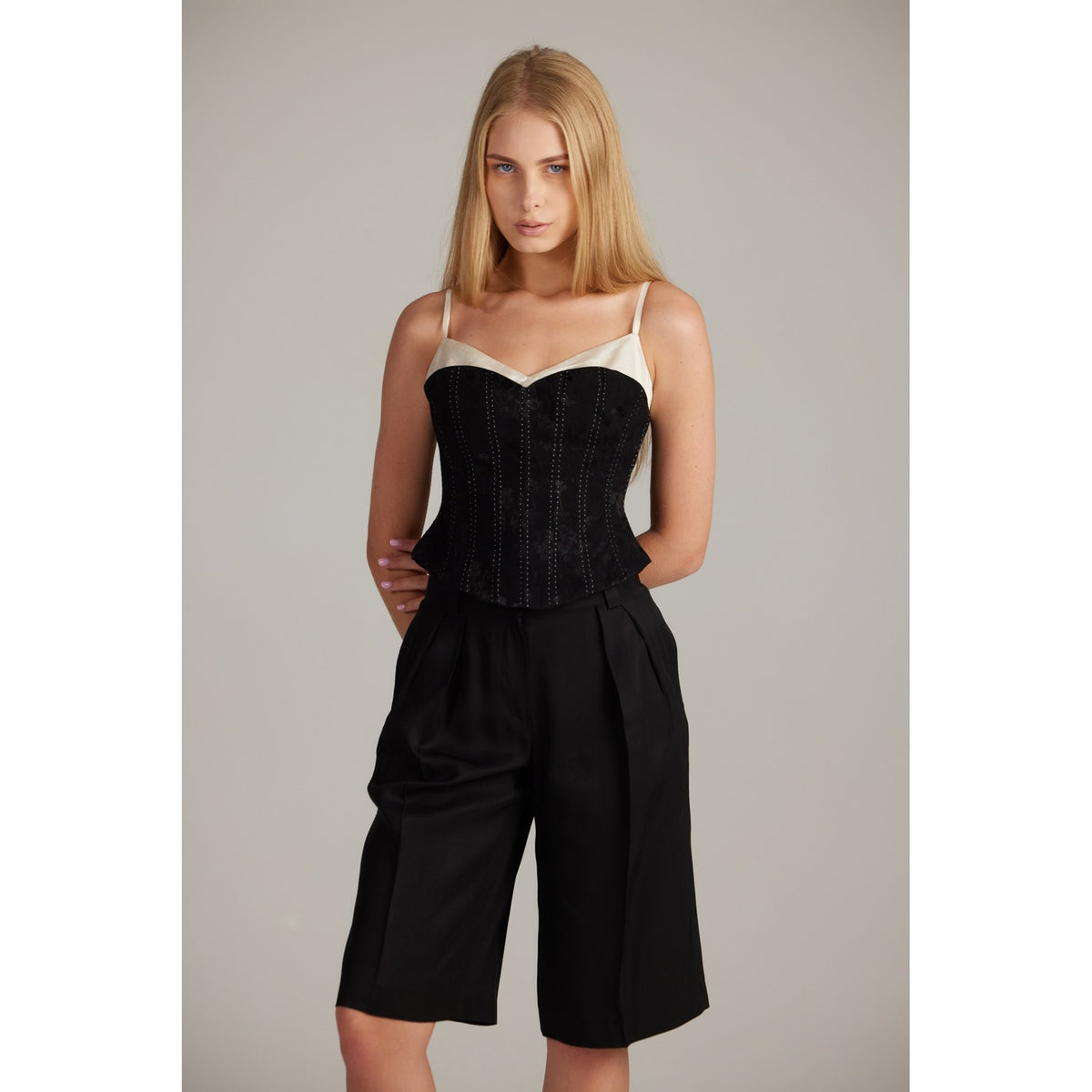 Elara Black Corset Top