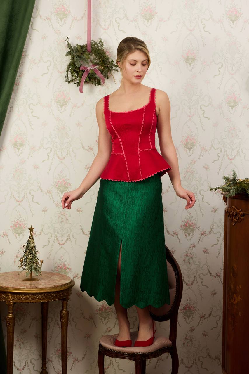 Emerald Muse Midi Skirt