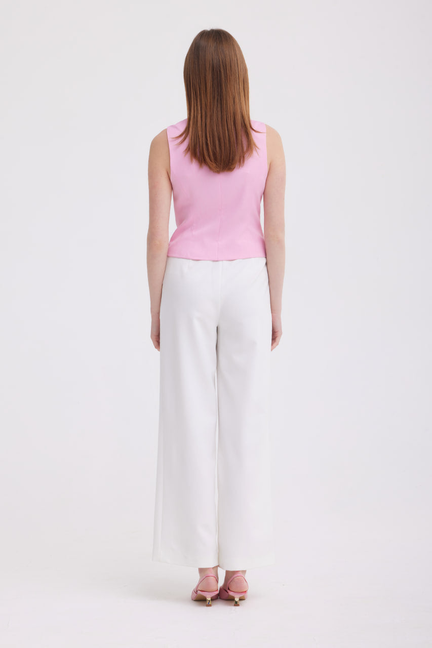 Peony Pink Buttoned Vest