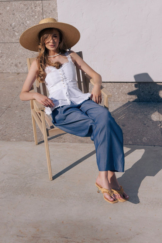 Sapphire Dot Flare Pants