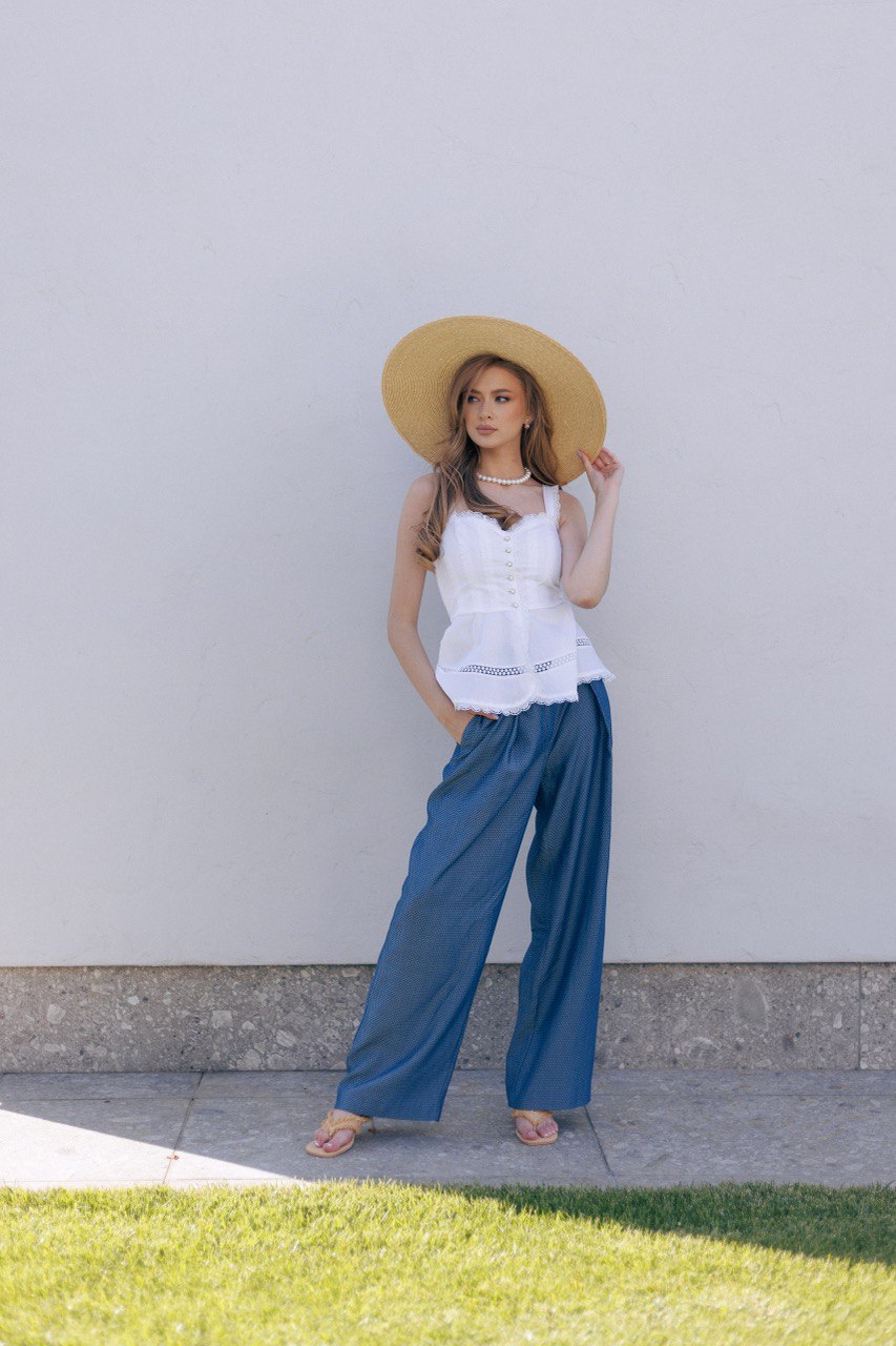 Sapphire Dot Flare Pants