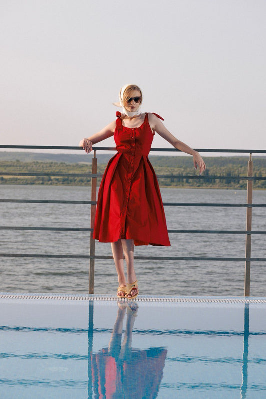 Red Elegant Midid Dress
