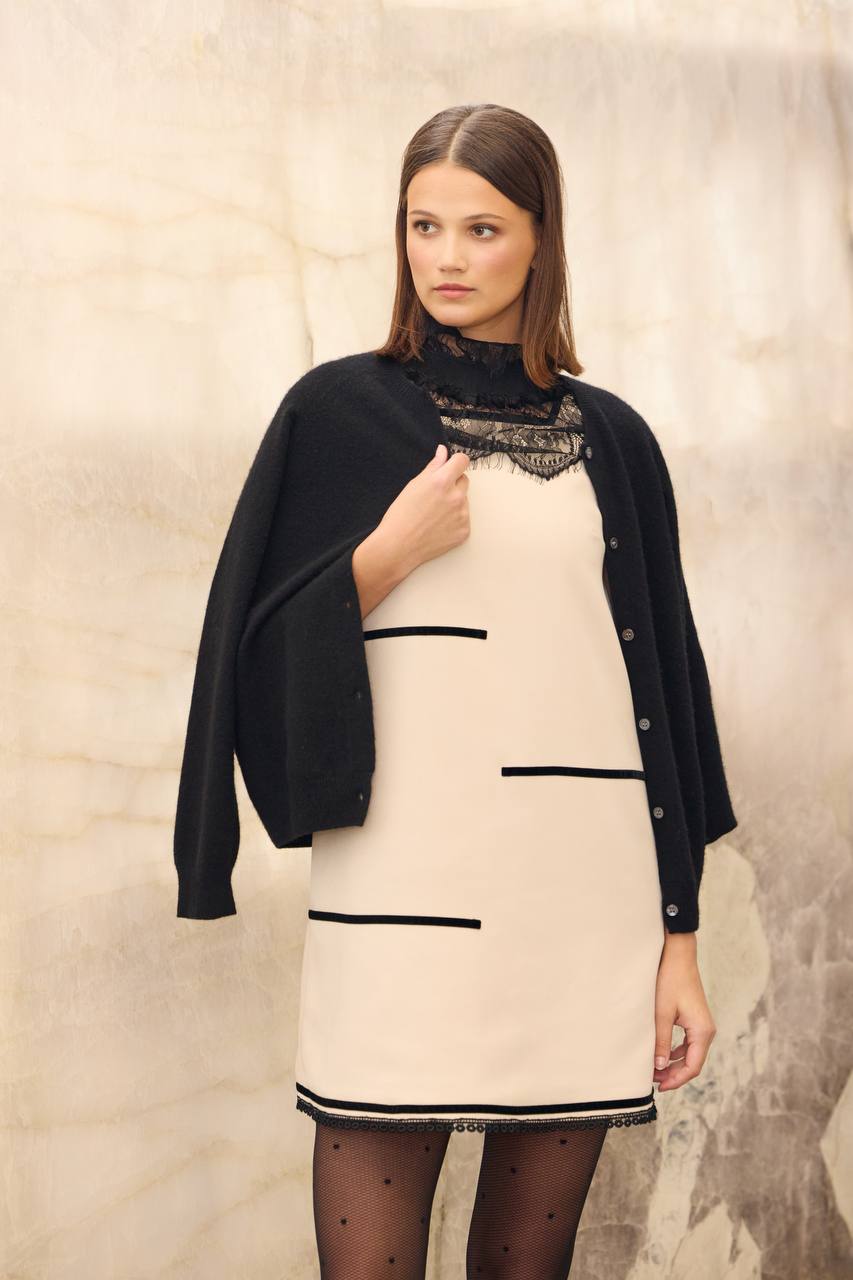 Monochrome Accent Dress