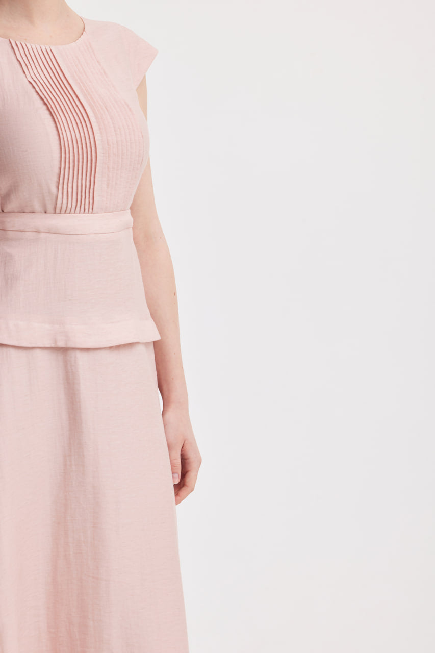Powder Pink Midi Dress