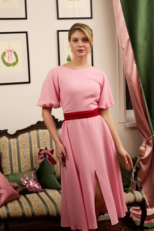 Powder Pink Midi Dress