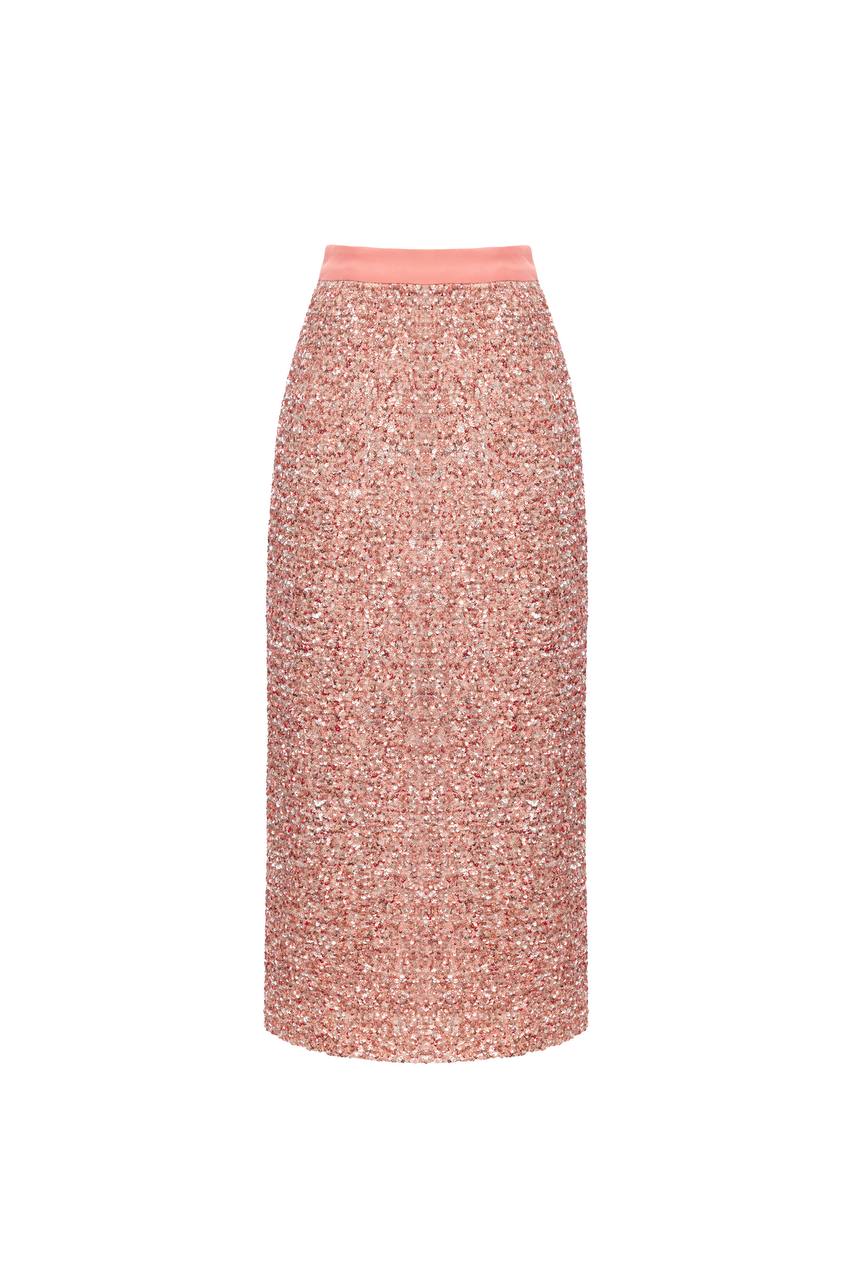 Pink Crystal Midi Skirt