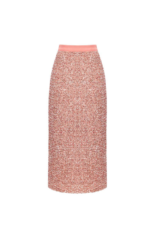 Pink Crystal Midi Skirt