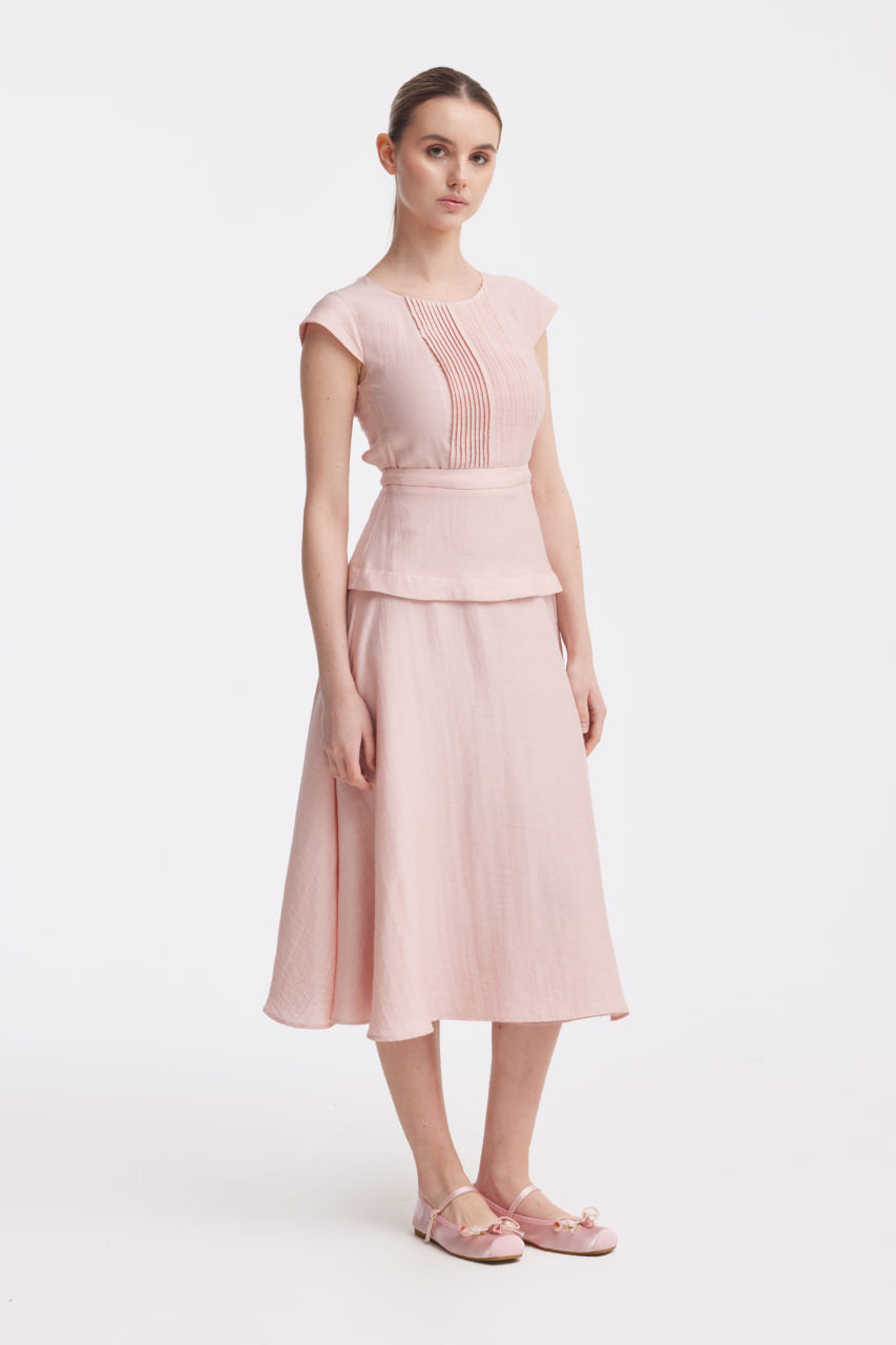 Powder Pink Midi Dress