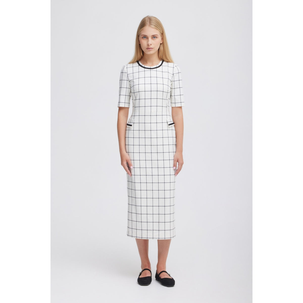 Celine Grid Midi Dress