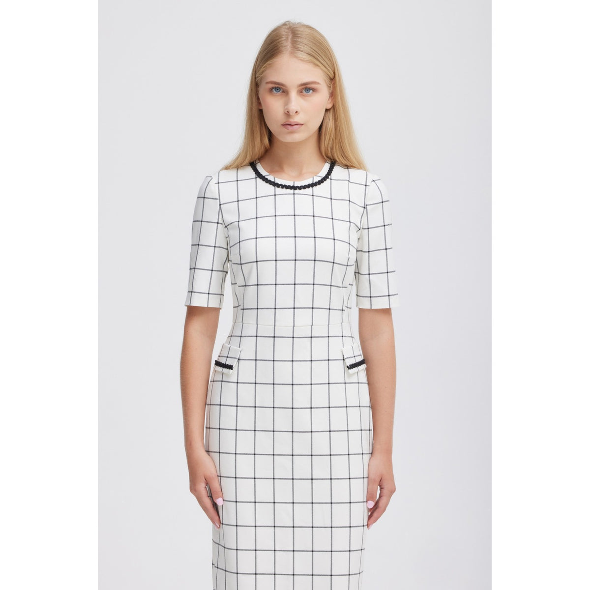 Celine Grid Midi Dress