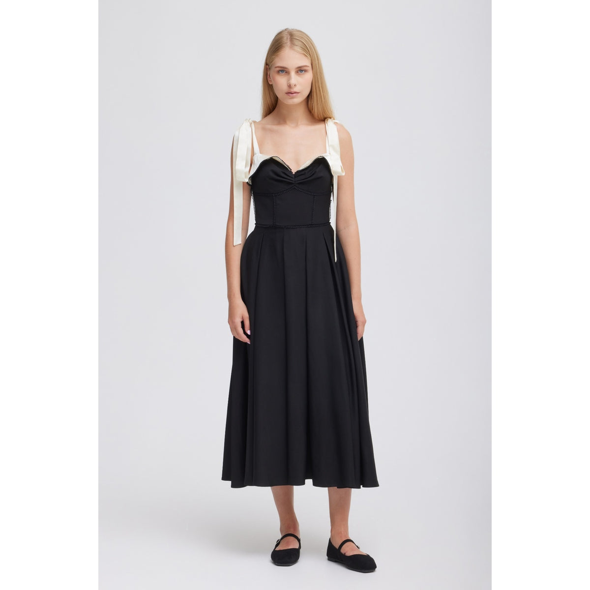 Elodie Black Midi Dress