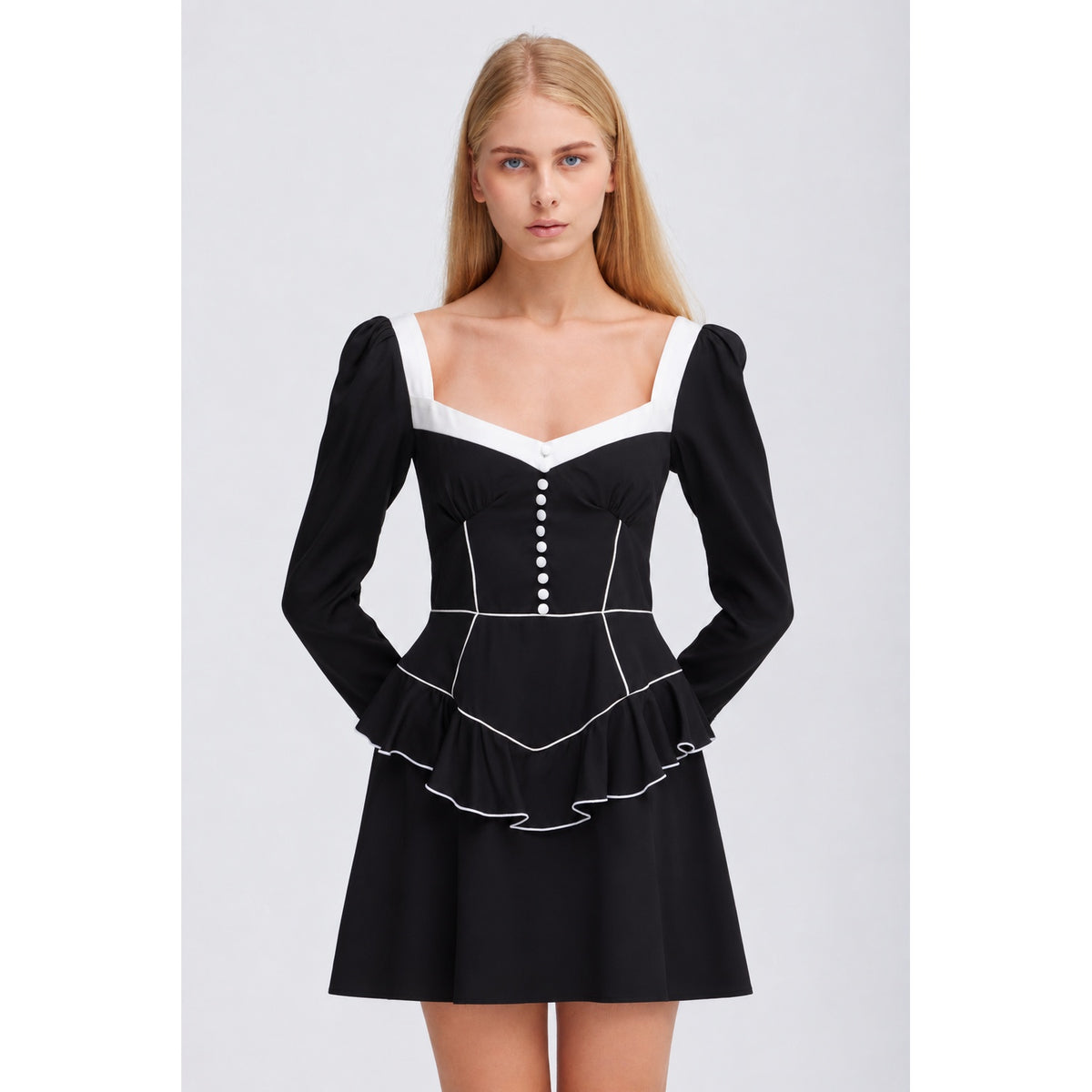 Odette Black Mini Dress