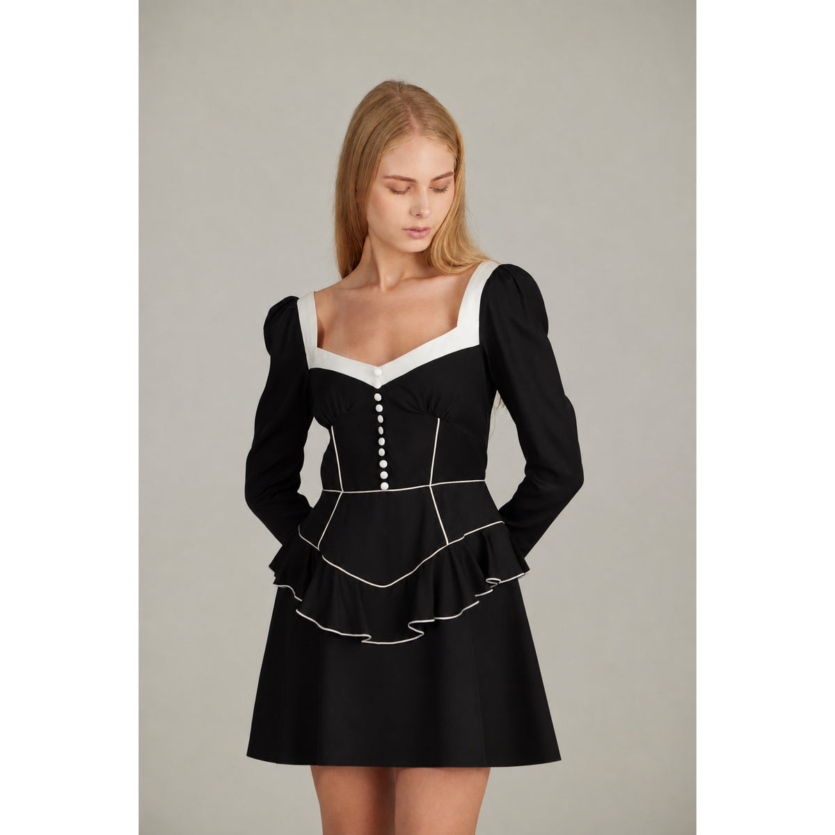Odette Black Mini Dress