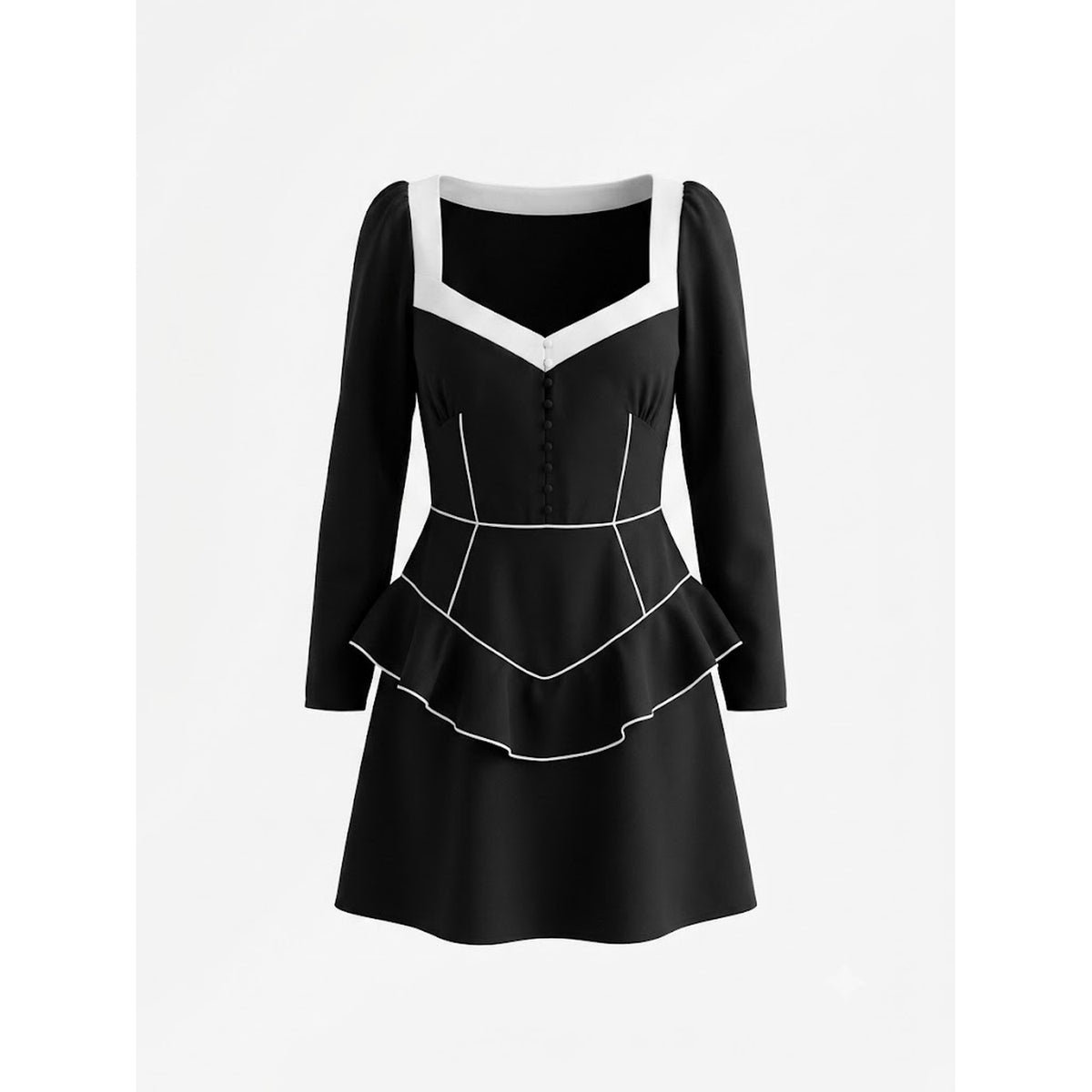 Odette Black Mini Dress
