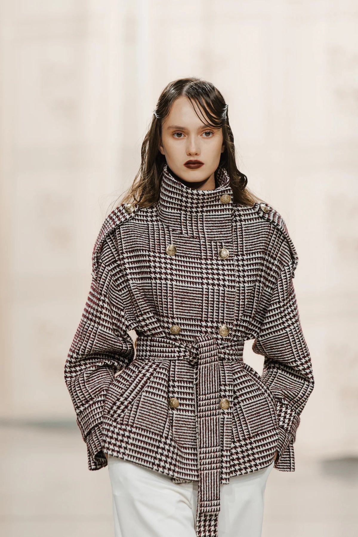 Vivienne Houndstooth Belted Jacket